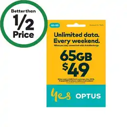 Woolworths Optus $49 SIM Starter Kit‡ offer