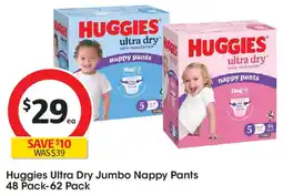 Coles Huggies Ultra Dry Jumbo Nappy Pants offer