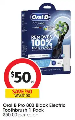 Coles Oral B Pro 800 Black Electric Toothbrush offer