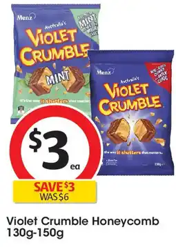 Coles Violet Crumble Honeycomb offer