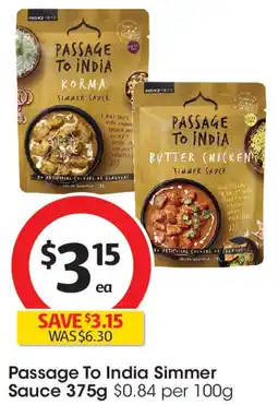 Coles Passage To India Simmer Sauce offer