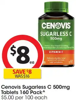 Coles Cenovis Sugarless C 500mg Tablets offer
