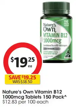 Coles Nature's Own Vitamin B12 1000mcg Tablets offer