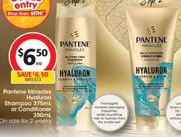 Coles Pantene Miracles Hyaluron Shampoo or Conditioner offer