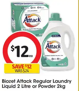 Coles Biozet Attack Regular Laundry Liquid or Powder offer