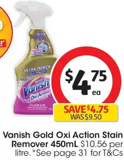 Coles Vanish Gold Oxi Action Stain Remover offer