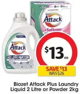 Coles Biozet Attack Plus Laundry Liquid or Powder offer