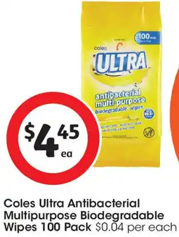 Coles Coles Ultra Antibacterial Multipurpose Biodegradable Wipes offer