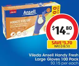 Coles Vileda Ansell Handy Fresh Large Gloves offer