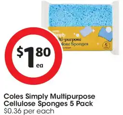 Coles Coles Simply Multipurpose Cellulose Sponges offer