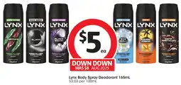 Coles Lynx Body Spray Deodorant offer