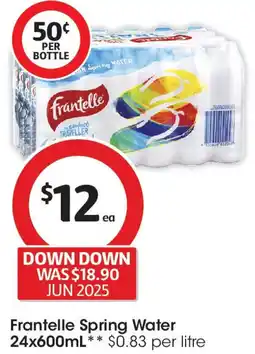 Coles Frantelle Spring Water offer