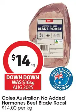 Coles Coles Australian No Added Hormones Beef Blade Roast offer