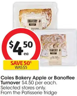 Coles Coles Bakery Apple or Banoffee Turnover offer