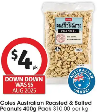 Coles Coles Australian Roasted & Salted Peanuts offer
