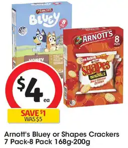 Coles Arnott's Bluey or Shapes Crackers offer