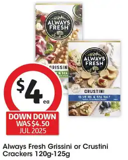 Coles Always Fresh Grissini or Crustini Crackers offer