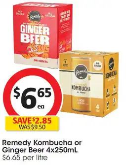 Coles Remedy Kombucha or Ginger Beer offer