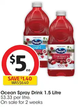 Coles Ocean Spray Drink offer