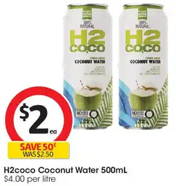 Coles H2coco Coconut Water offer