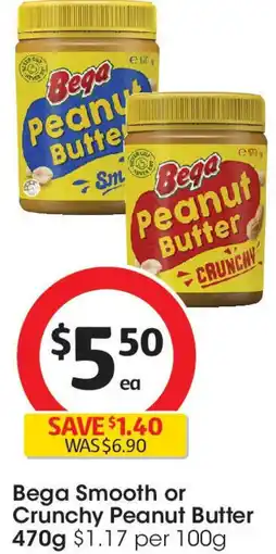 Coles Bega Smooth or Crunchy Peanut Butter offer
