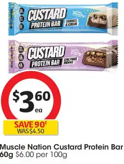 Coles Muscle Nation Custard Protein Bar offer