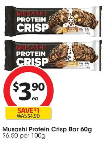 Coles Musashi Protein Crisp Bar offer