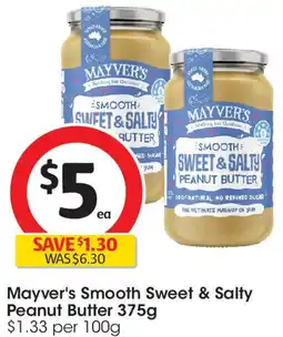 Coles Mayver's Smooth Sweet & Salty Peanut Butter offer