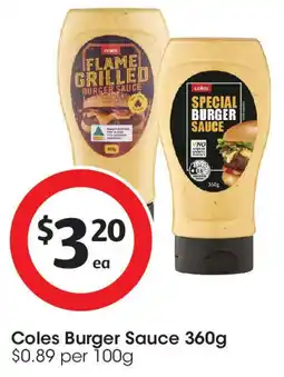 Coles Coles Burger Sauce offer