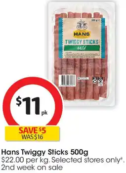 Coles Hans Twiggy Sticks offer