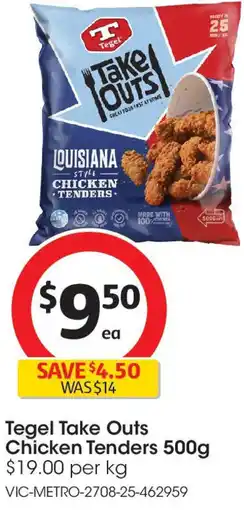 Coles Tegel Take Outs Chicken Tenders offer