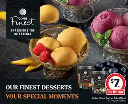 Coles Coles Finest Sorbet Tub offer