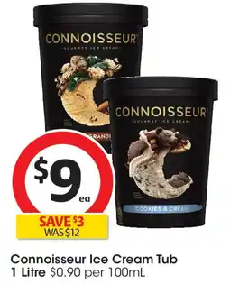 Coles Connoisseur Ice Cream Tub offer