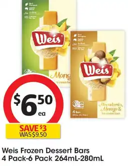 Coles Weis Frozen Dessert Bars offer
