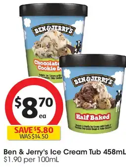 Coles Ben & Jerry's Ice Cream Tub offer