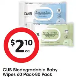 Coles CUB Biodegradable Baby Wipes offer