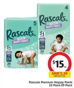 Coles Rascals Premium Nappy Pants offer