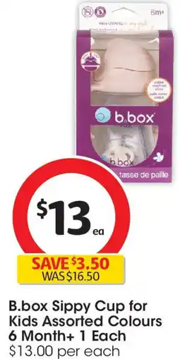 Coles B.box Sippy Cup for Kids Assorted Colours 6 Month+ 1 Each offer