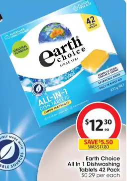 Coles Earth Choice All In 1 Dishwashing Tablets offer