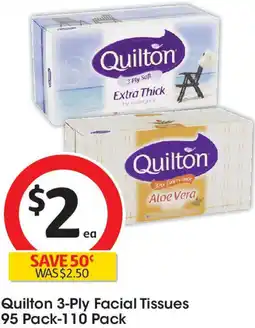 Coles Quilton 3-Ply Facial Tissues offer