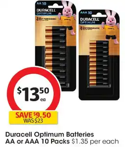 Coles Duracell Optimum Batteries AA or AAA offer