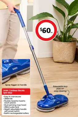 Coles SABA Cordless Electric Spin Mop offer