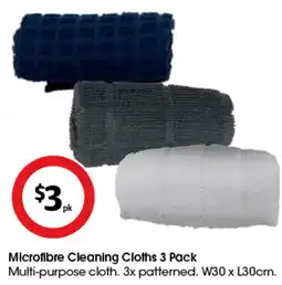 Coles Microfibre Cleaning Cloths 3 Pack offer
