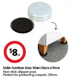 Coles SABA Furniture Easy Slider Discs 4 Pack offer