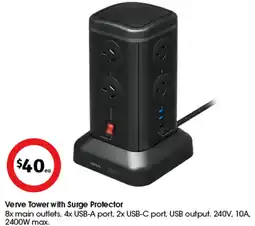 Coles Verve Tower with Surge Protector offer