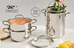 ALDI Stainless Steel 2-Tier Steamer Pot or Asparagus Pot offer
