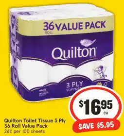 IGA Quilton Toilet Tissue 3 Ply offer