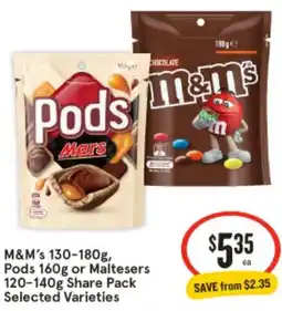 IGA M&M's Pods or Maltesers offer