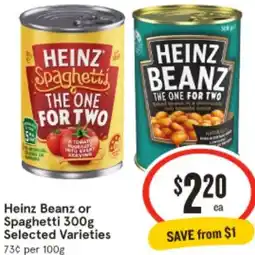 IGA Heinz Beanz or Spaghetti offer