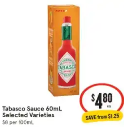 IGA Tabasco Sauce offer